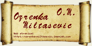 Ozrenka Miltašević vizit kartica
